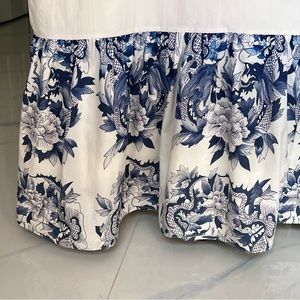 Rare vintage Ralph Lauren Nanking Dragon King bed skirt chinoiserie white blue